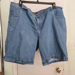 Woman within jean shorts